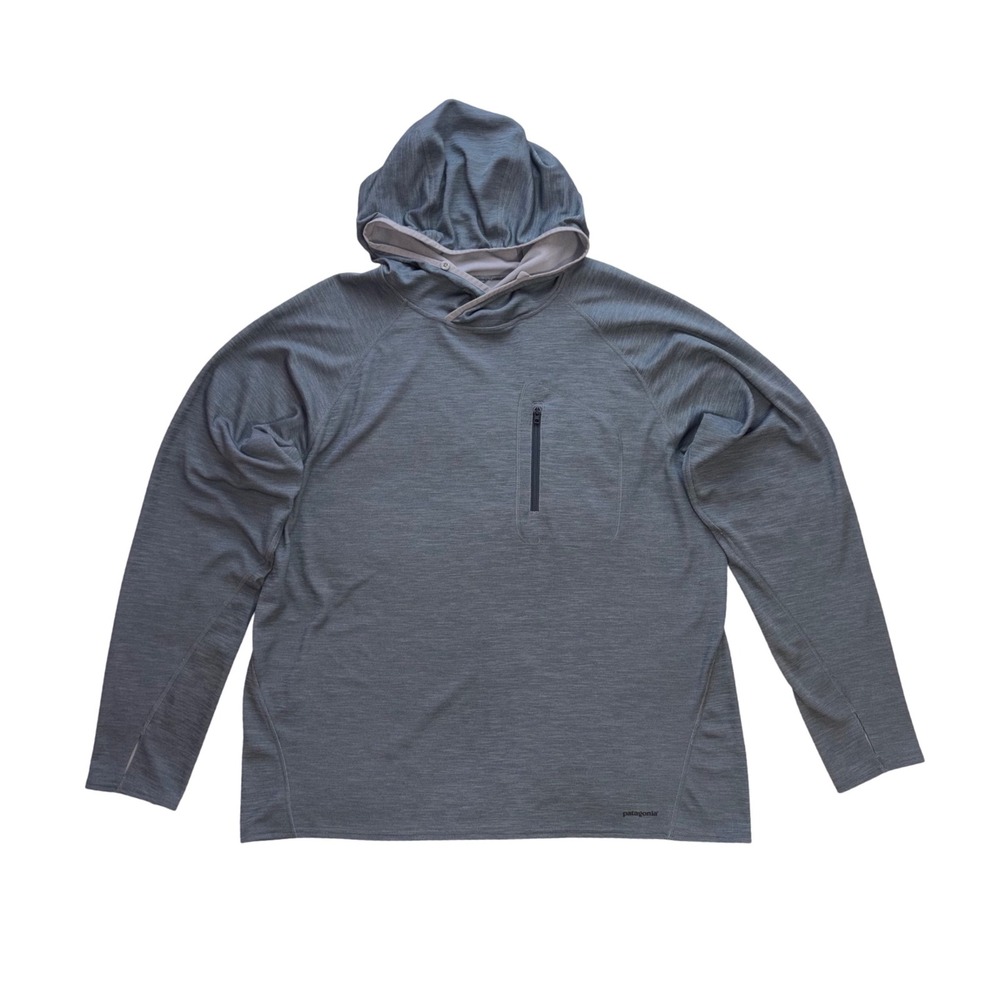 PATAGONIA Sunshade Technical Hoody Men Large Gray Performance Hiking 52658